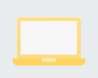 Afbeelding gele laptop