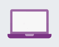 Afbeelding paarse laptop