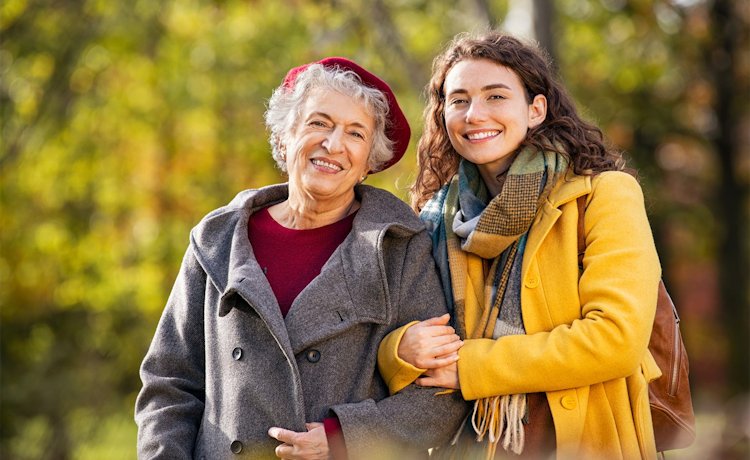 Illustratie oudere en jongere dame